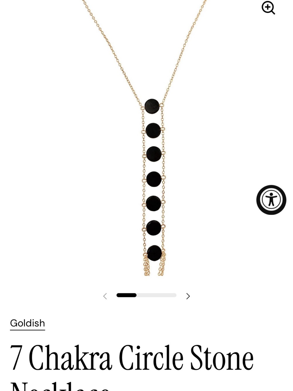 BeGoldish Seven Chakras Necklace Chain Necklace with Onyx